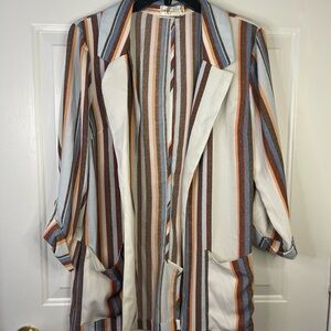 Love crazy Multi‎ color striped little weight blazer.